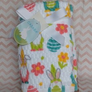 New - Easter Bunny Gnome Spring Flowers Set of 2 Hand Towels - 100% Cotton